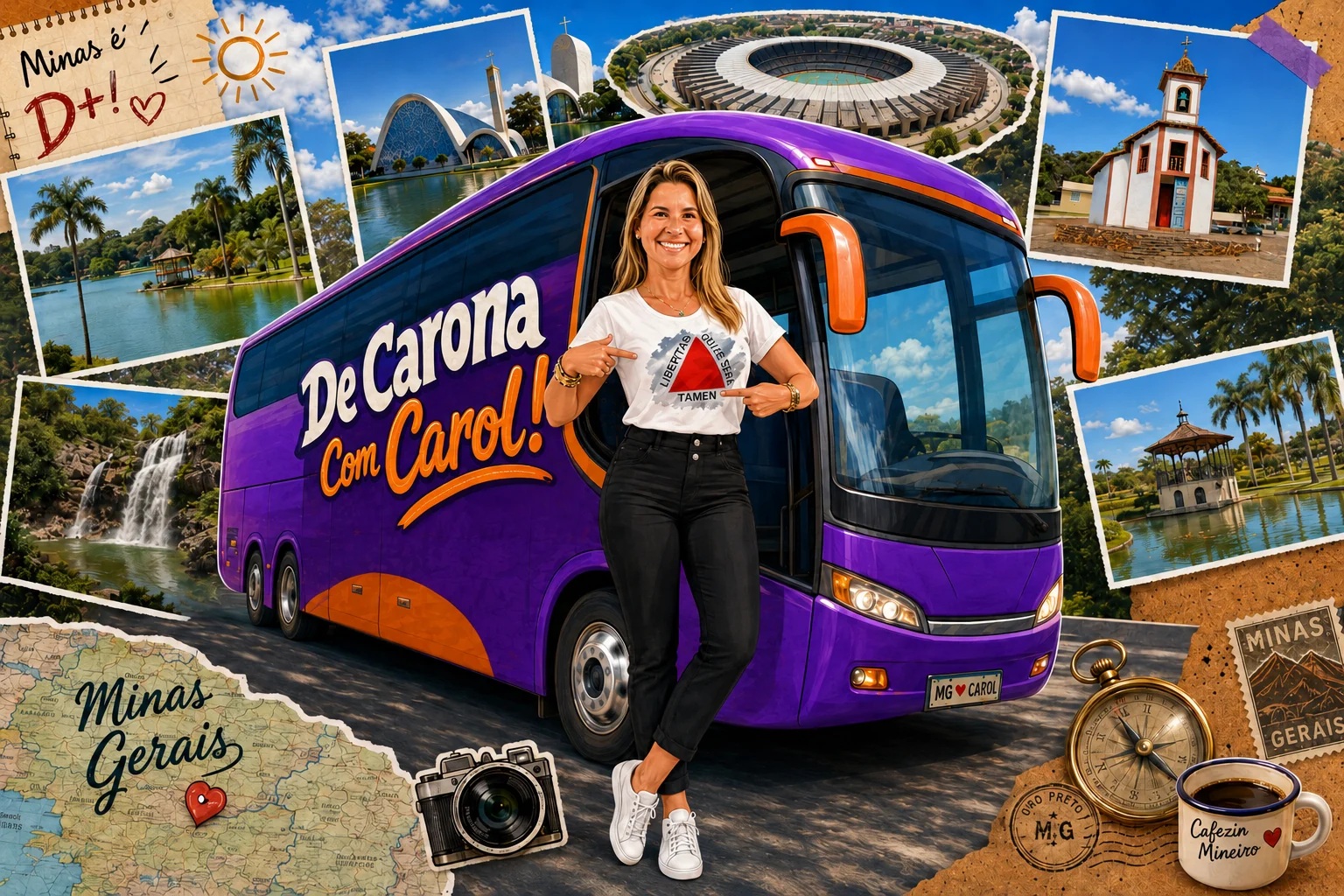 Carol Caram em ação por cidades de Minas Gerais